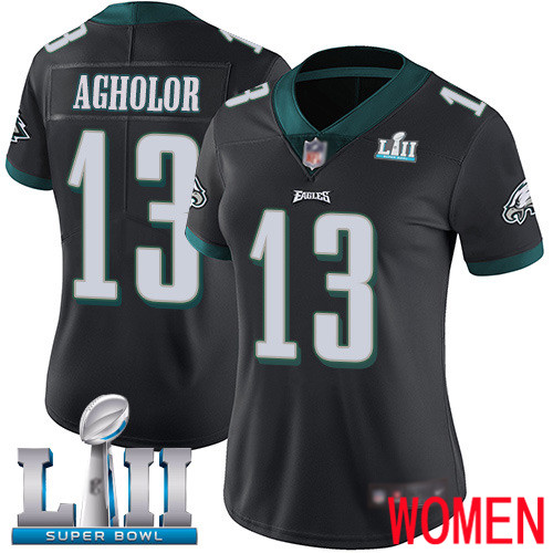 Women Philadelphia Eagles #13 Nelson Agholor Black Alternate Vapor Untouchable NFL Jersey Limited Player->nfl t-shirts->Sports Accessory
